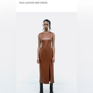 Zara faux leather midi dress